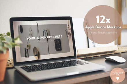 12 Macbook PRO, iPad, iPhone Mockups