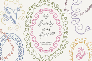 Hand-Drawn Swirly Whimsical Frames