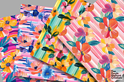Tropical Summer Flowers Bold, a Pattern Graphic by Fine Purple Elephant (Thumbnail 4 of 5)