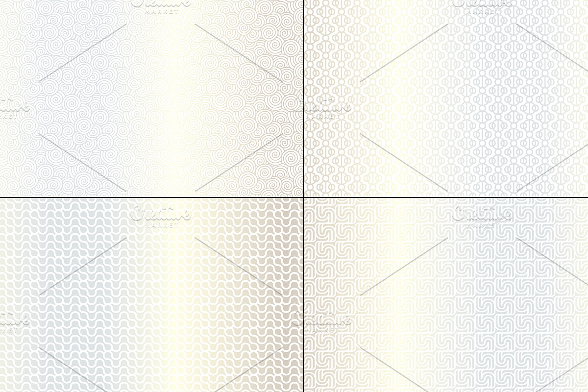 Seamless Silver White Mod Geometrics preview 5