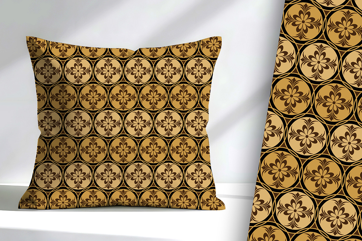 Golden Decor Floral Seamless Repeat, a Pattern Graphic by Sharon Schwalbe (Photo 1 of 5)