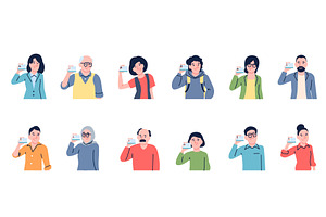 People with id card. Teens men women, a Person Illustration by LadadikArt