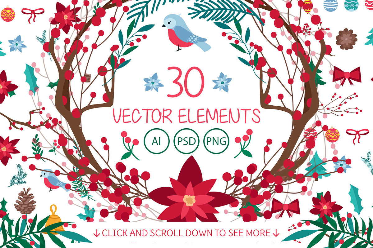 Christmas Vector Bundle, an Object Graphic by Free-PSD-Templates (Photo 4 of 4)