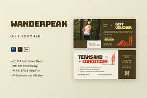 Wanderpeak - Gift Voucher, a Card Template by StreaksideStd