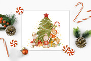 LITTLE CHRISTMAS watercolor animals, an Animal Illustration by erasovas (Thumbnail 2 of 12)
