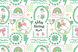Lucky Goose Seamless Pattern