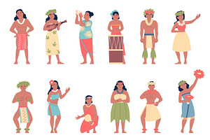 Hawaiian characters. Hawaii people, a Person Illustration by LadadikArt