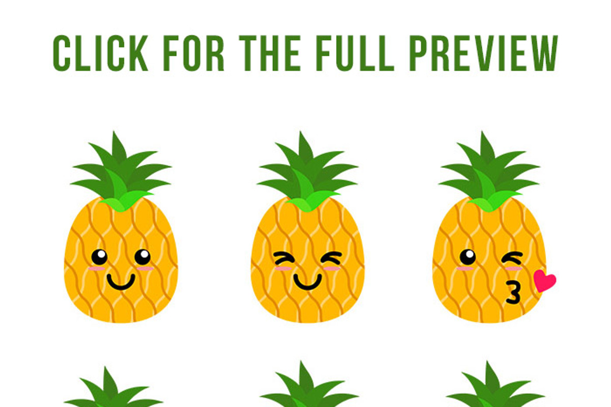 Cute Pineapples Clipart, a Food Illustration by The Digital Download Shop (Photo 3 of 3)
