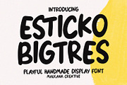 Esticko Bigtres Playful Handmade, a Handwritten Font by Maulana Creative (Thumbnail 1 of 7)