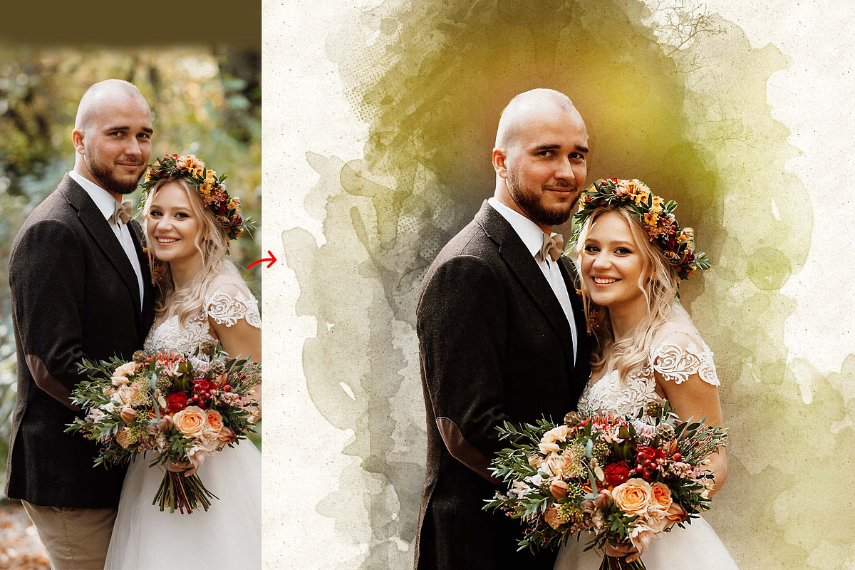 Couples Watercolor Painting, an Action Add-On by MRI STUDIO (Photo 9 of 13)