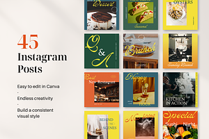 Restaurant Social Media Kit Canva