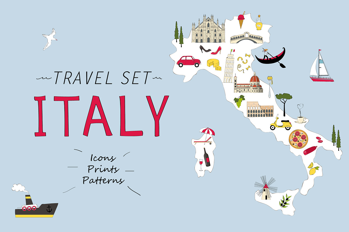Travel set - Italy, a Graphic by Alina Tsesarskaya (Photo 1 of 4)
