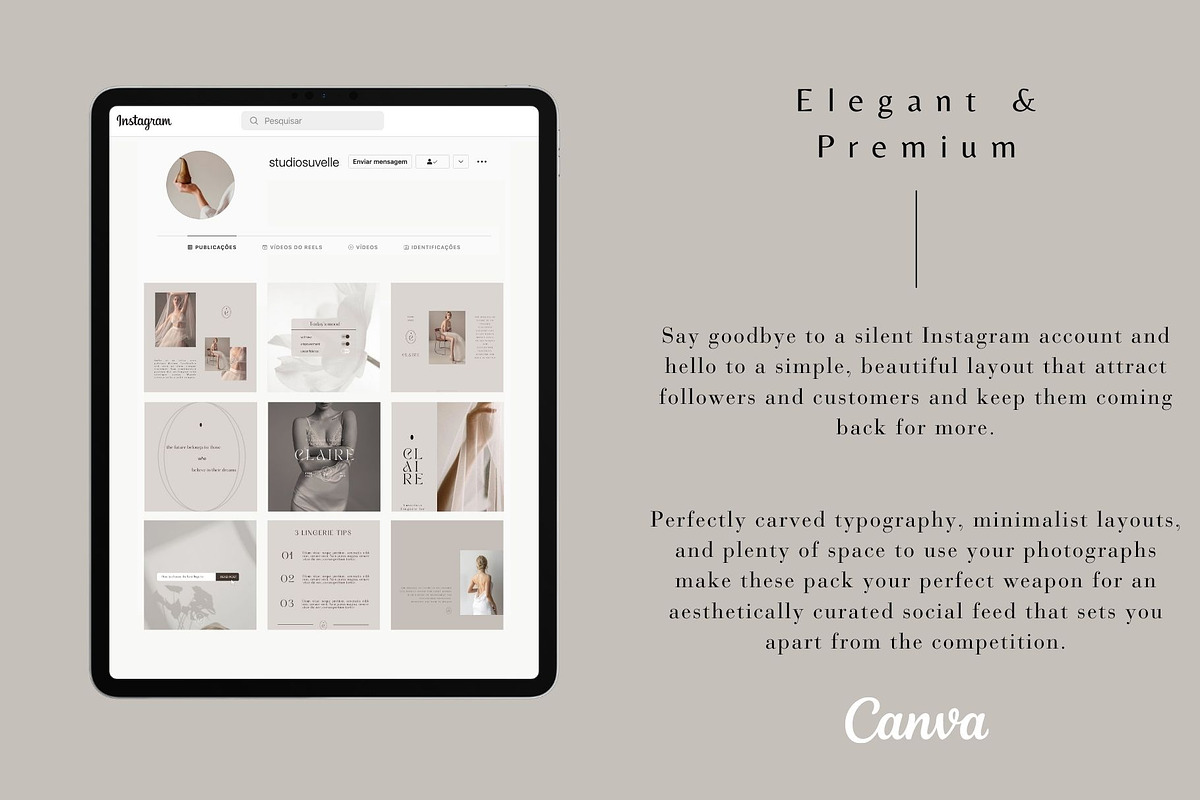 CLAIRE Elegant Templates IG Canva, a Social Media Template by Studio Suvelle (Photo 6 of 7)