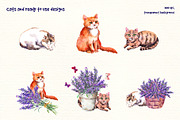 Lavender watercolor clipart, an Animal Illustration by Where summer is (Thumbnail 4 of 7)