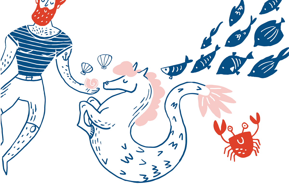 Underwater Love Vector Clipart, a Decorative Illustration by Lilla Bölecz (Photo 3 of 5)