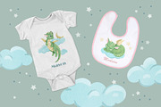 Dragons Watercolor Clipart, an Animal Illustration by ArtGiftsStudio (Thumbnail 4 of 6)