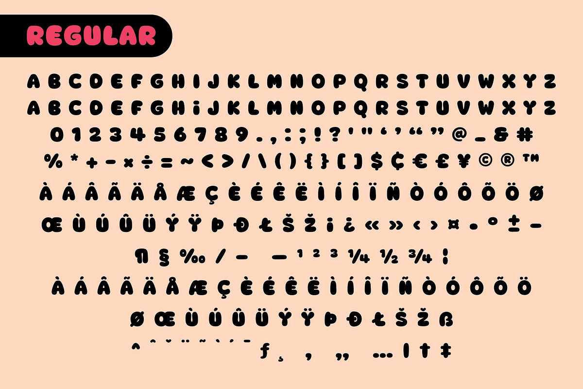 Fox Peachi: 5 Font Styles, a Symbol Font by Fox7 By Rattana (Photo 10 of 15)