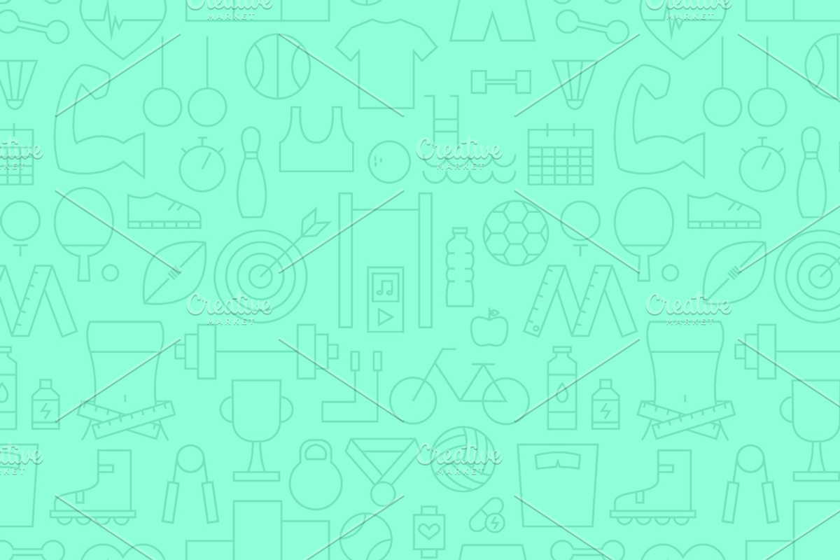 Sport Fitness Line Seamless Patterns, a Pattern Graphic by Anna_leni (Photo 6 of 7)