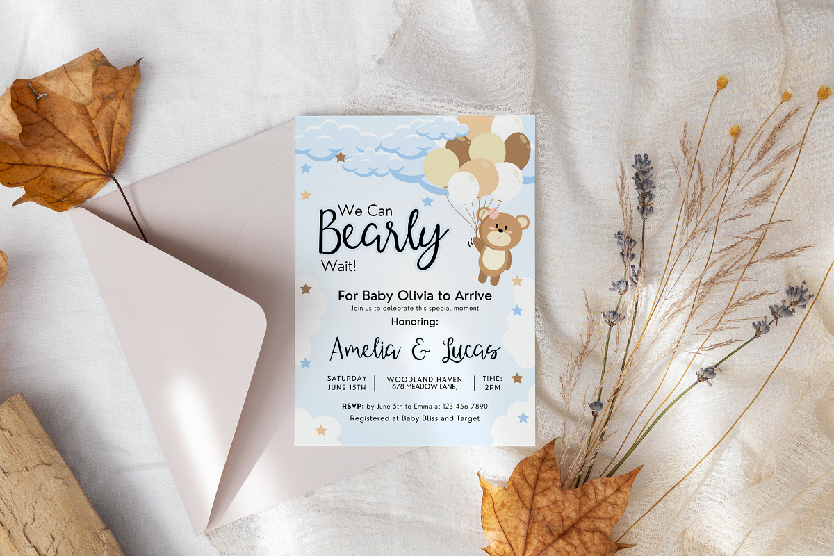 Teddy Bear Baby Shower Invitation, an Invitation Template by Snapybiz (Photo 7 of 10)