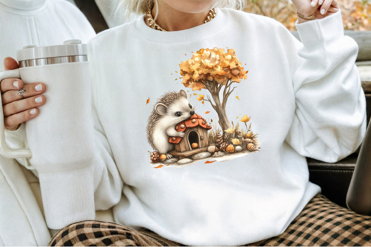 Autumn Hedgehog Clipart, an Illustration by Sublimation Artist (Photo 4 of 6)