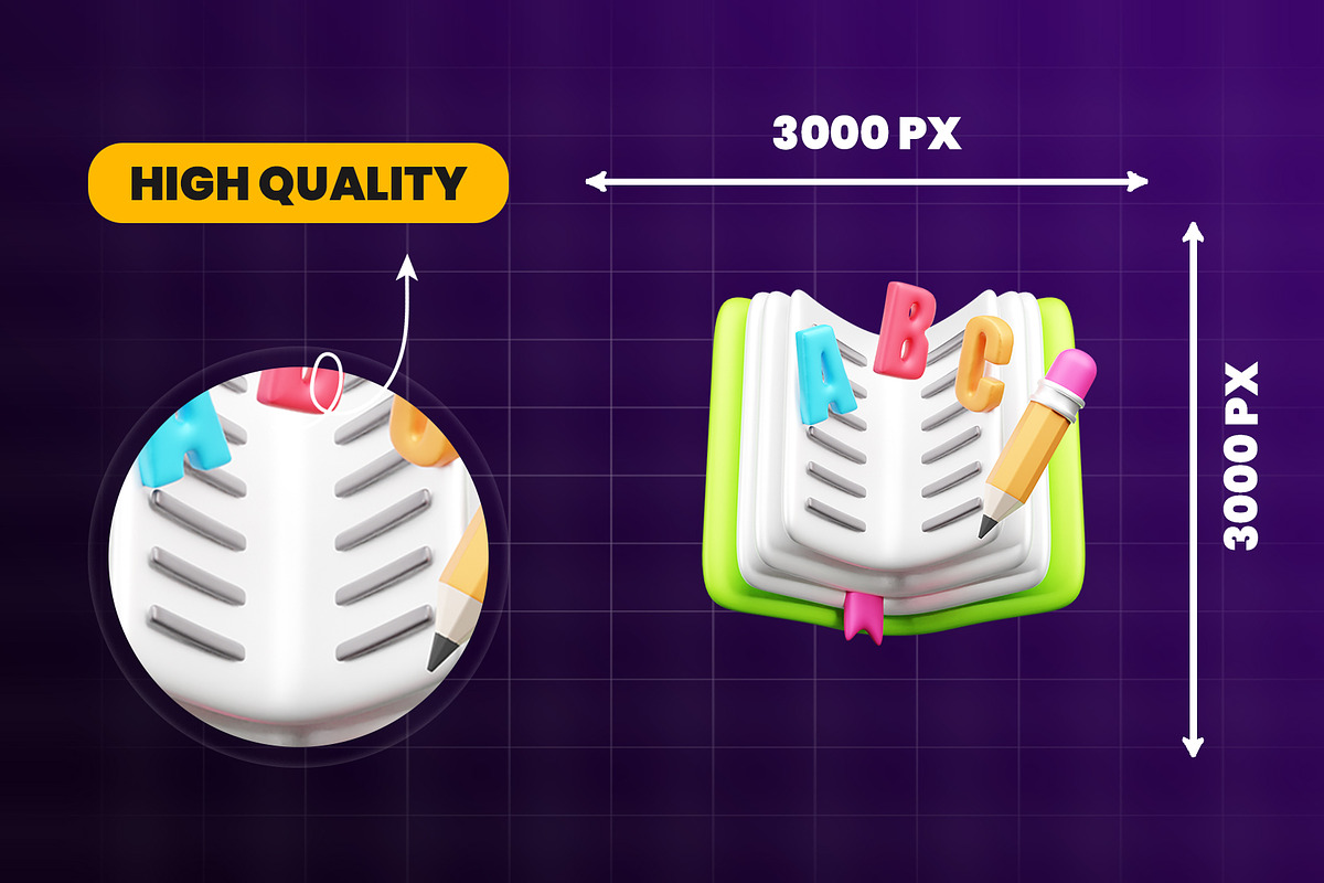 Back to School Icon Pack, an Object 3D Model by Ui Stock (Photo 5 of 6)