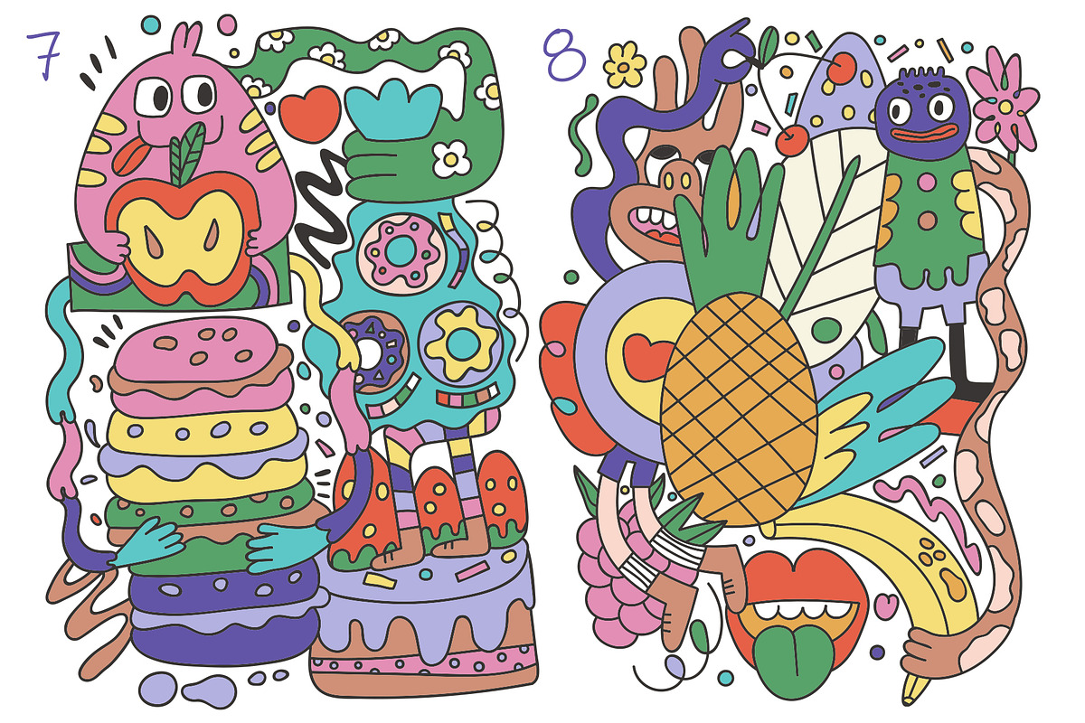 Fast Food Doodles. Vector and raster, a Food Illustration by Oliana Moroz (Photo 11 of 25)
