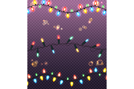 Colourful Glowing Christmas Lights Illustration