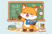 Cartoon Fox Teaching, an Animal Illustration by Artpon Illustration (Thumbnail 2 of 3)