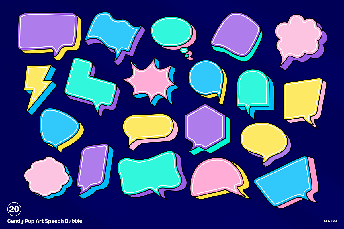 Candy Pop Art Speech Bubble, an Object Graphic by Sundaylab (Photo 1 of 3)