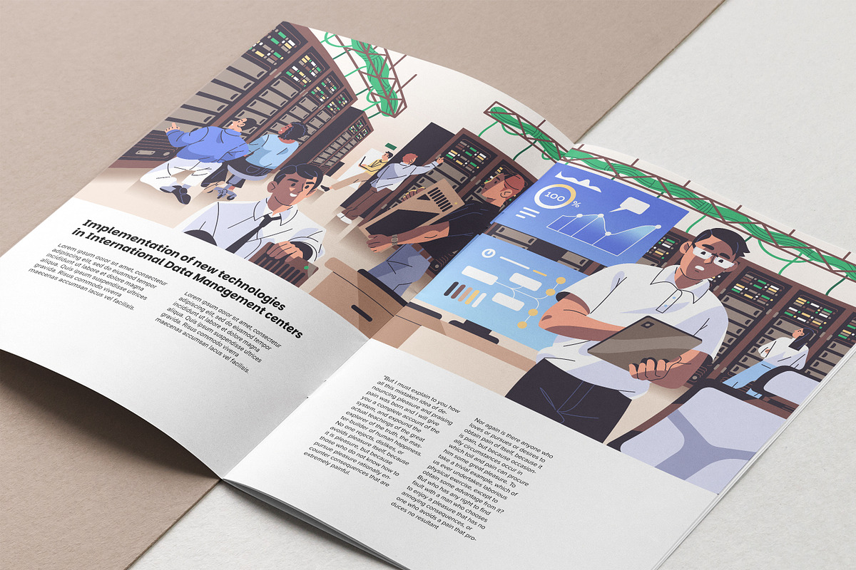 Data management center office, a Technology Illustration by PaperTrident (Photo 3 of 3)