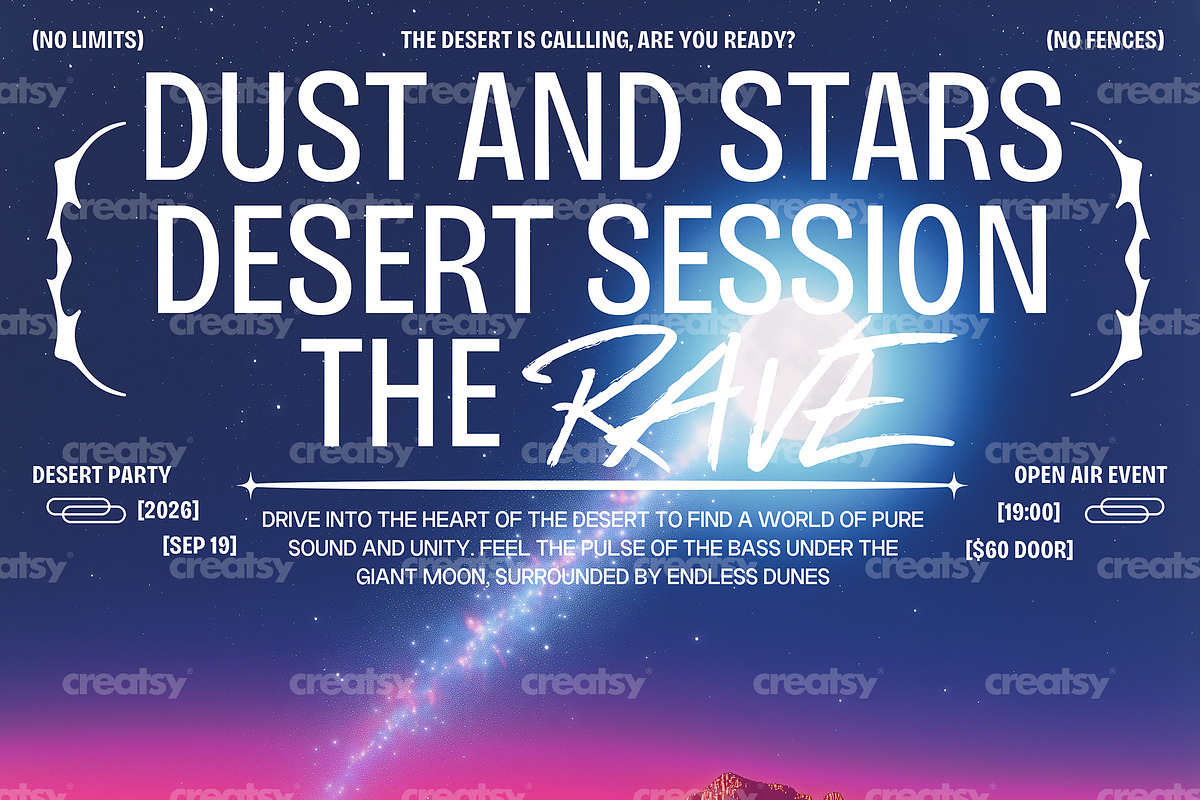 Lost Desert Pulse Poster Template, a Poster Template by creatsy5 (Photo 3 of 4)