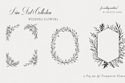 Line Art Collection, Wedding Flowers, a Background Graphic by by creative paper (Thumbnail 4 of 5)