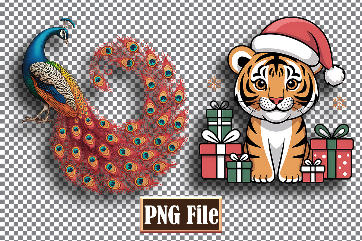 Christmas Animal Sublomation Bundle, an Animal Illustration by protabsorkar11 (Photo 3 of 9)