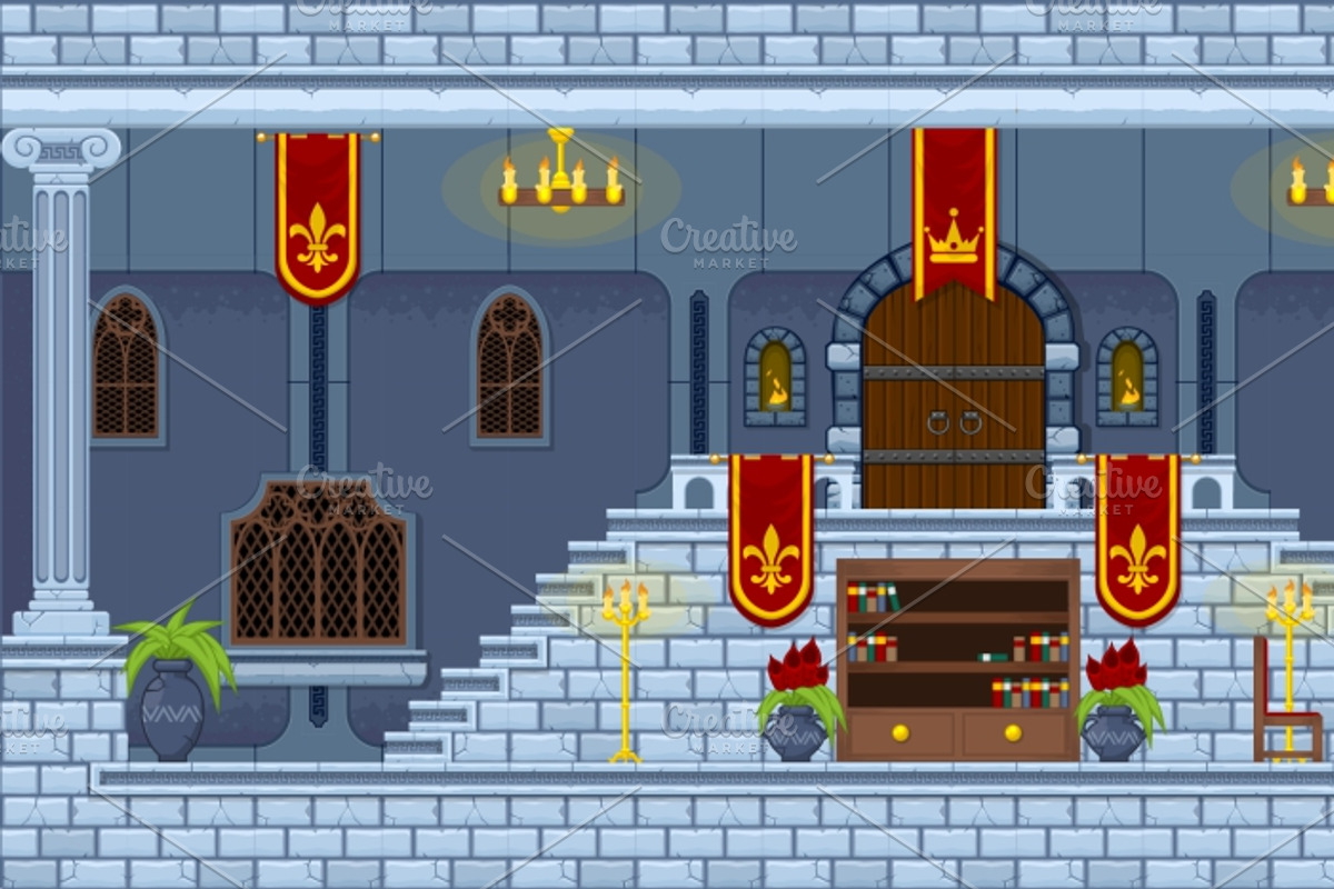 Platformer Game Tile Set 15, an Illustration by pzUH (Photo 2 of 5)