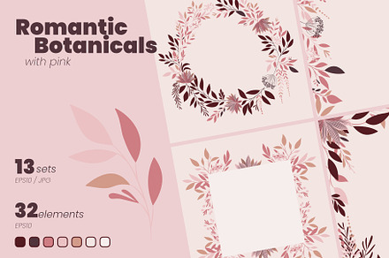Romantic Botanicals: Vector Frames