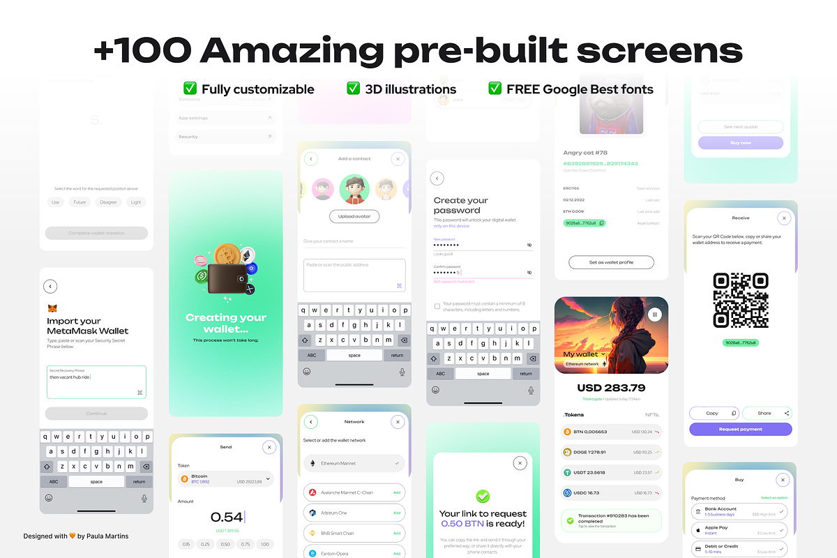 AI + Crypto wallet UI Kit, an UI Kit Template by Paula M UI Store (Photo 6 of 6)