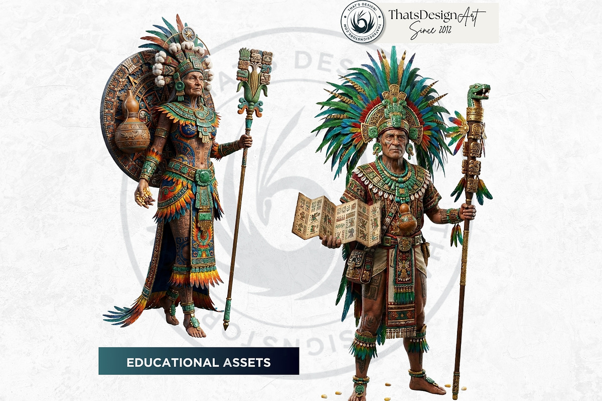 Aztec Deities Cliparts, a Person Illustration by ThatsDesignArt (Photo 11 of 15)