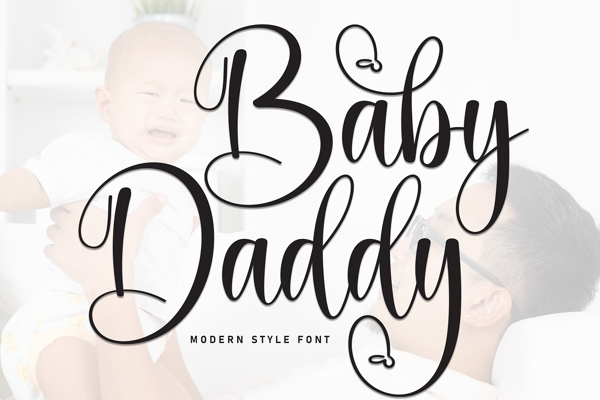 Baby Daddy | Script Font, a Handwritten Font by Scratchones (Photo 1 of 9)