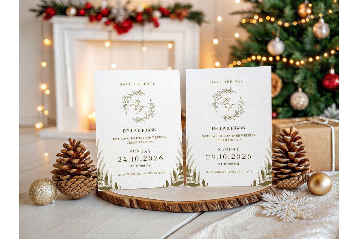Christmas Invitation Mockup, a Mockup by MockupWizard (Photo 4 of 5)