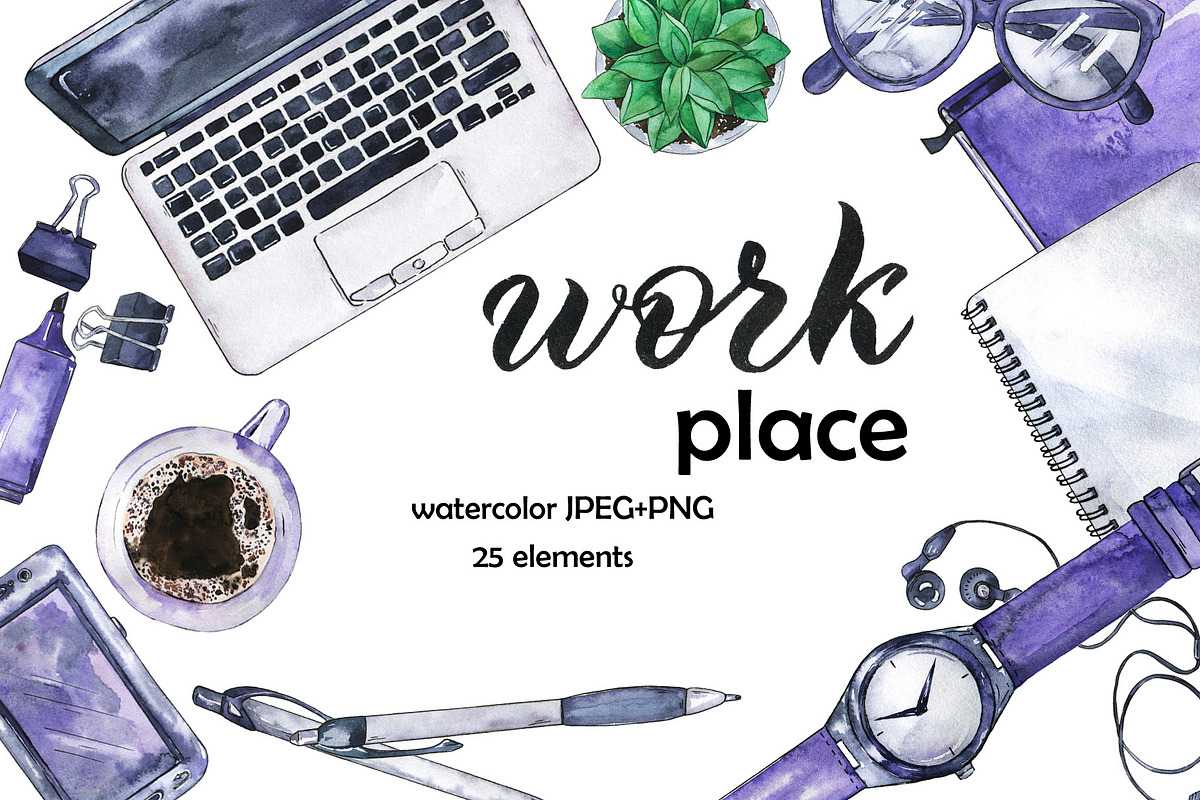 Work place watercolor, an Education Illustration by Watercolor & sketches (Photo 1 of 5)