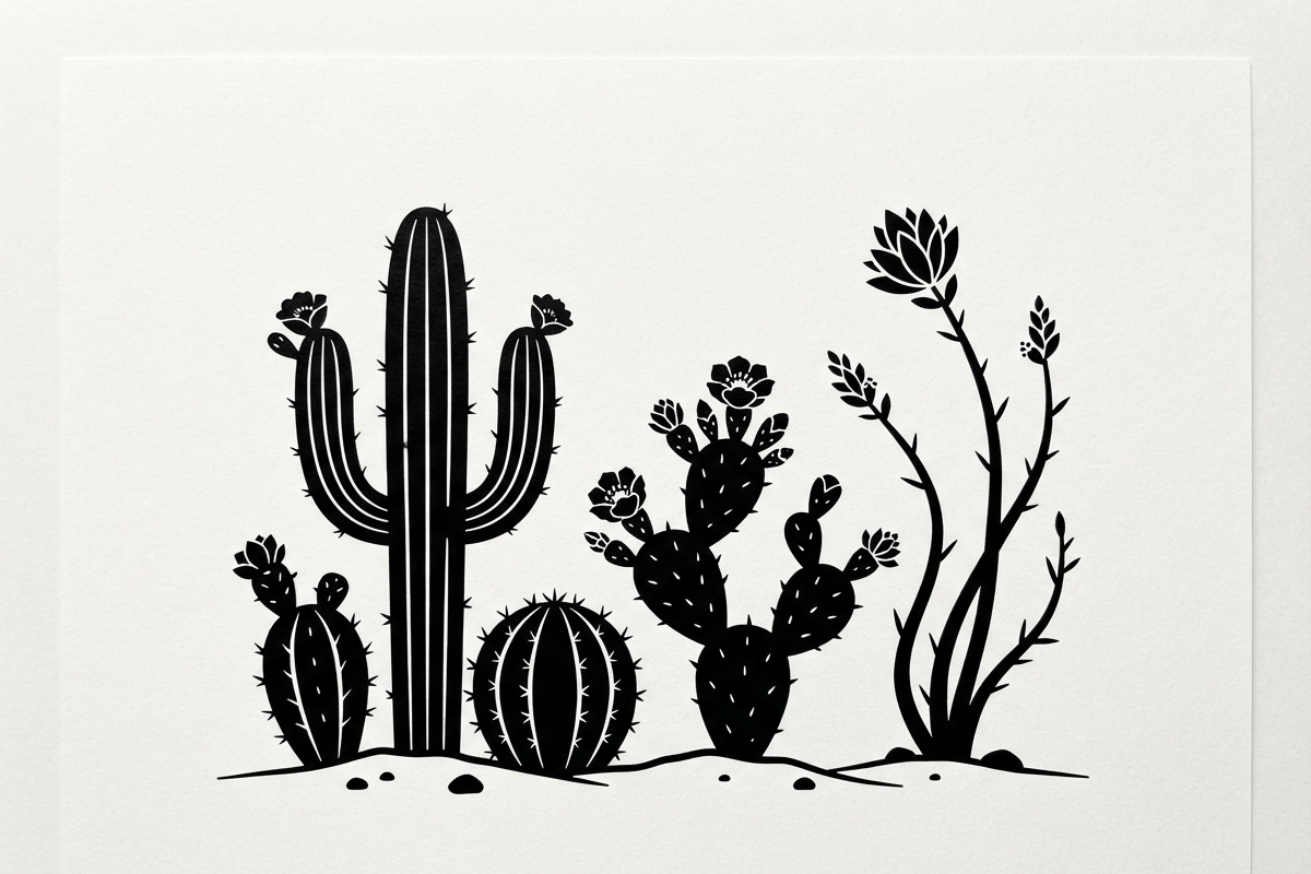60 Desert Cactus Floral Silhouette, a Seasonal Illustration by Amazin_art (Photo 10 of 35)