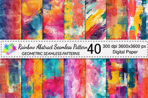 Rainbow Abstract Seamless Pattern, a Pattern Graphic by Canvas Craft