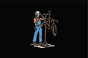 Skeleton Bike Mechanic, an Object Illustration by nomlimo.com (Thumbnail 1 of 3)