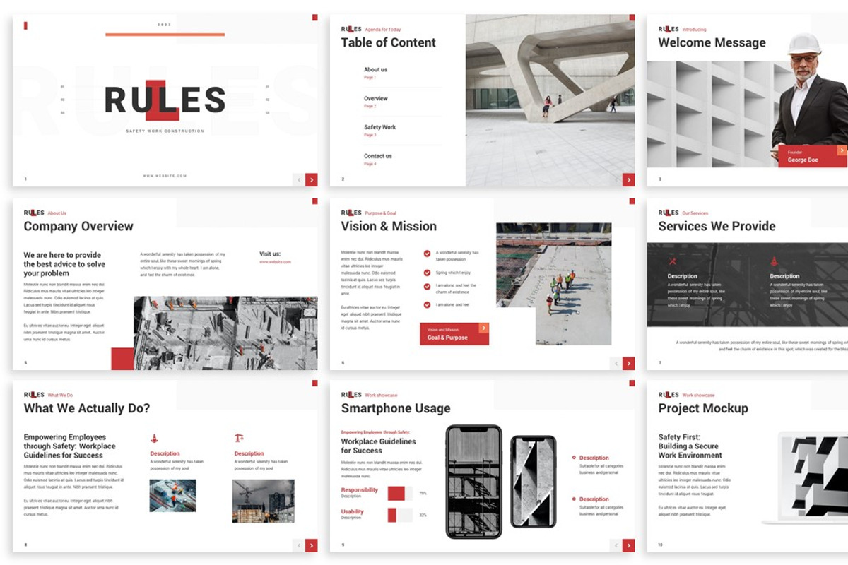 Rules - Safety Work Google Slides, a Presentation Template by SlideFactory (Photo 2 of 4)