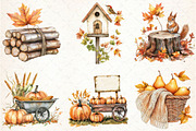 Autumn Day Garden Clipart, an Illustration by Libby Wishes (Thumbnail 2 of 6)