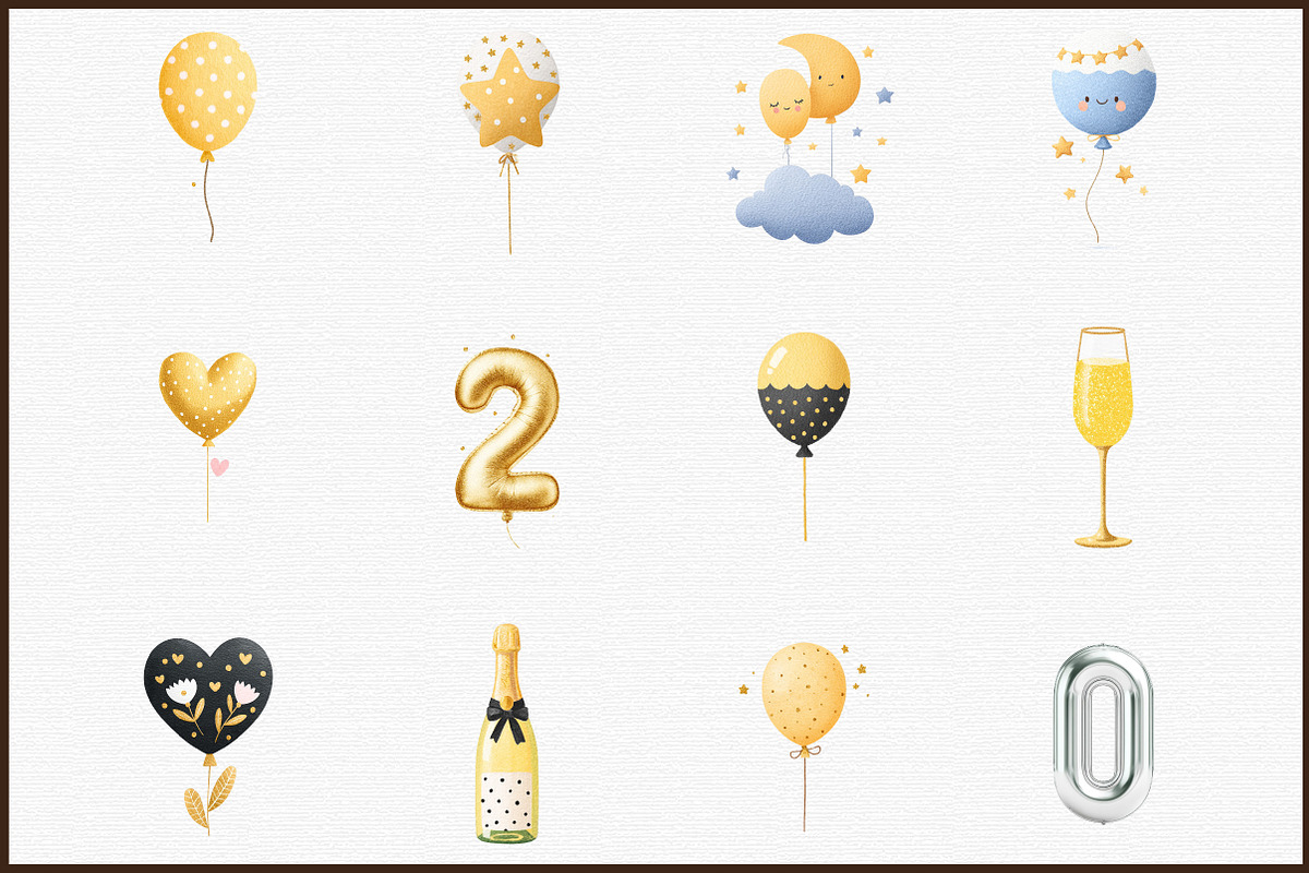 Elegant New Year Balloons and Champa, an Illustration by Sublimation Artist (Photo 3 of 6)