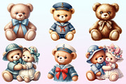 Watercolor Teddy Bear Clipart., a Graphic by CitraGraphics (Thumbnail 2 of 4)