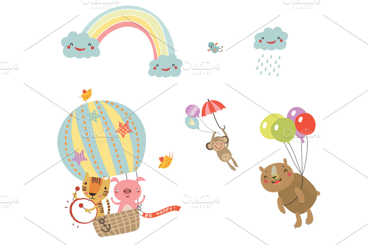 Big set of cute characters, an Animal Illustration by Anna Guz's Store (Photo 5 of 7)
