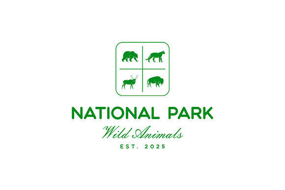 Vintage Retro Wild Animals Logo preview 2