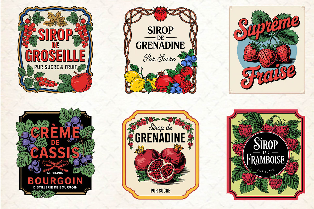 Vintage Food Labels Bundle, an Illustration by Dream Creation (Photo 3 of 4)